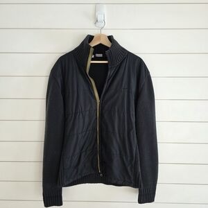 Nike Vintage Y2K Hybrid Quilted Puffer Knit Cardigan Jacket - Black